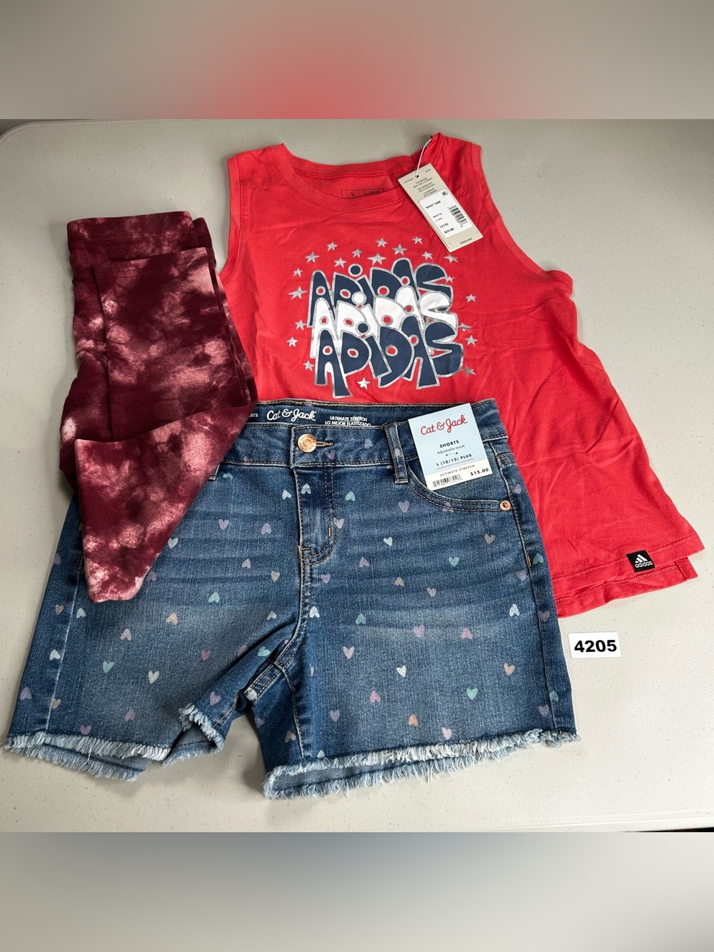 Girls clothes cat & Jack, Adidas, old navy size Large short,leggings,shirt